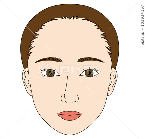 顔　末広型二重まぶた　 103934197