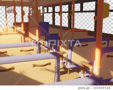 Inside the bus in the evening 3D 103935538
