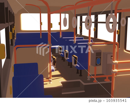 夕方のバス車内 3D 夕方のバス車内 3D 103935541