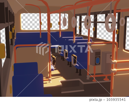 夕方のバス車内 3D 夕方のバス車内 3D 103935541