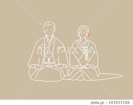 和装の新郎新婦 ホワイト 和装の新郎新婦 ホワイト 103935586