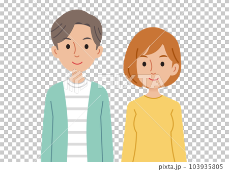 笑顔の男女 103935805