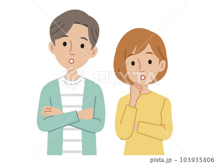 悩んでいる男女 103935806