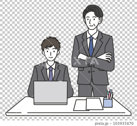 上司指示的男性僱員-插圖素材 [103935870] - PIXTA圖庫