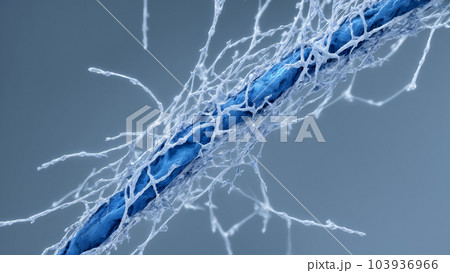AI生成画像／神経細胞を電子顕微鏡で見た風のイラスト B2 103936966