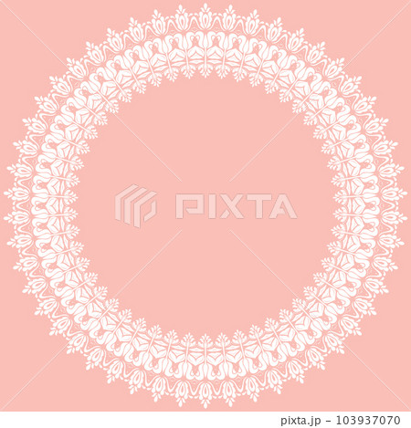 Floral Abstract Round Vector Frame With Arabesques Floral Abstract Round Vector Frame With Arabesques 103937070
