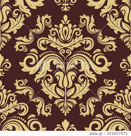 Orient Damask Seamless Vector Background With Arabesques 103937072