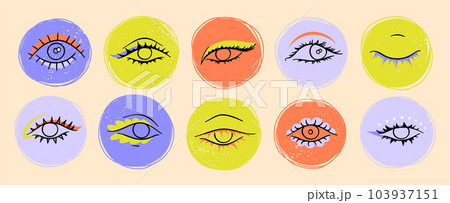 Human eyes, hand drawn vector 103937151