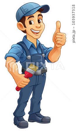 Painter Decorator Paint Brush Cartoon Handy Man Painter Decorator Paint Brush Cartoon Handy Man 103937318