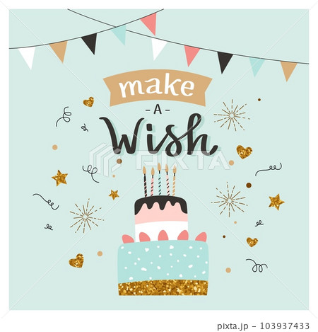Make A Wish Happy Birthday Cake Card | Scribbler