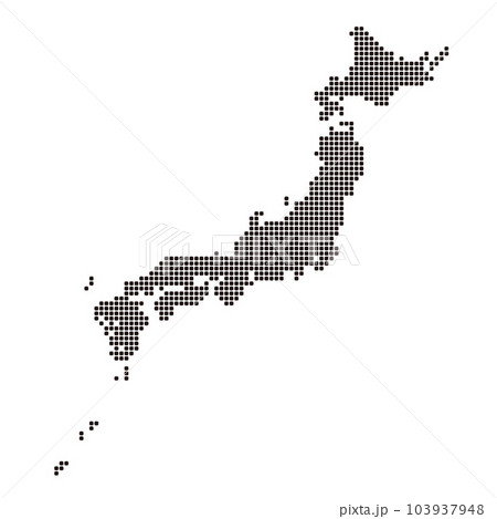 タイル状ドットの日本地図 103937948