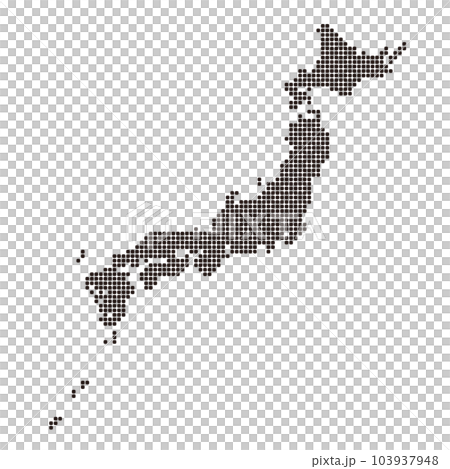 タイル状ドットの日本地図 103937948