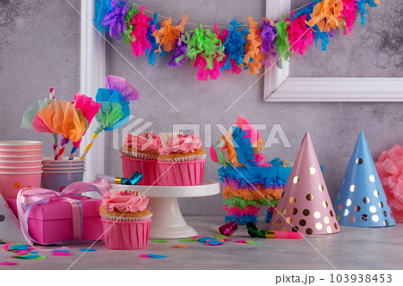 Birthday partry concept with cupcake 103938453