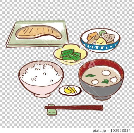 健康的な和食　手描きイラスト 103938834