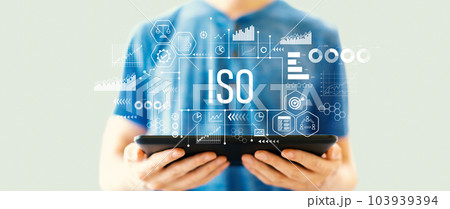 ISO theme with man using a tablet ISO theme with man using a tablet 103939394