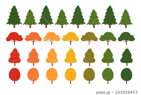 針葉樹と紅葉樹のセット 針葉樹と紅葉樹のセット 103939453