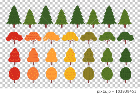 針葉樹と紅葉樹のセット 針葉樹と紅葉樹のセット 103939453