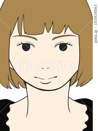 正面を向いたおしゃれな女の子のイラスト素材(1) 103939863