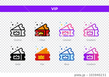 Vip icons in different style. Vip icons set....のイラスト素材 [103940231] - PIXTA