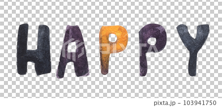 Watercolor painting of Happy Halloween Text Banner. 103941750