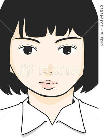 正面を向いたおしゃれな女の子のイラスト素材(4) 正面を向いたおしゃれな女の子のイラスト素材(4) 103942025