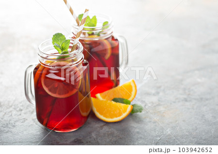 Summer sangria in mason jar Summer sangria in mason jar 103942652