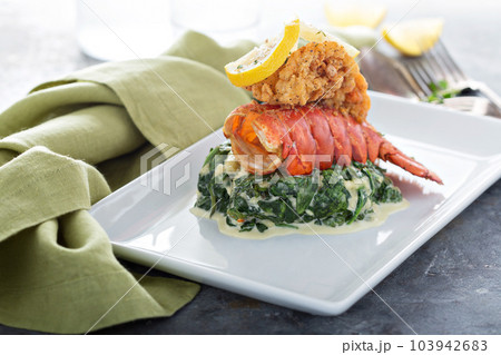 Fried lobster tail 103942683