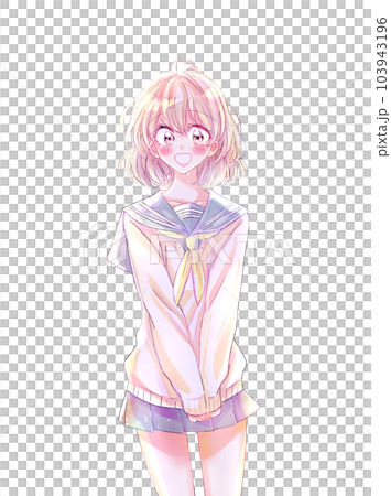 水手服女學生笑淚逆光 水手服女學生笑淚逆光 103943196