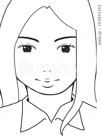 正面を向いたおしゃれな女の子のイラスト素材(6) 103943343
