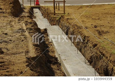 土地境界の土留め工事の基礎 土地境界の土留め工事の基礎 103944359