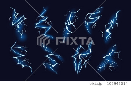 Cartoon Lightning Effect. Electricity...のイラスト素材 [103945014] - PIXTA