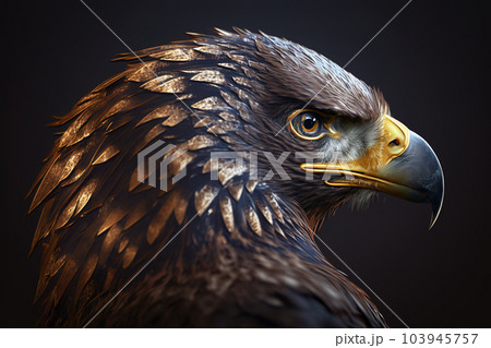 Image of a sea eagle head or fish eagle head. Wildlife Animals. Birds. Illustration, generative AI. 103945757
