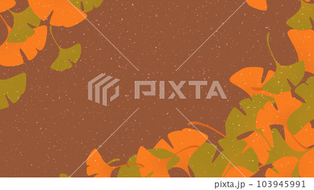 紅葉 イチョウの落ち葉の背景イラストフレーム 紅葉 イチョウの落ち葉の背景イラストフレーム 103945991