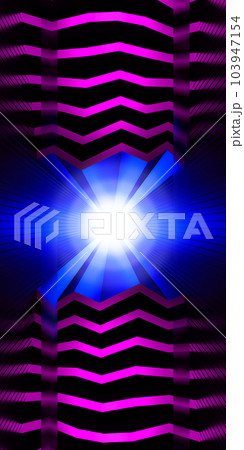Abstract dark background of light with colorful stripes and rays moving from the center. 3d render 103947154