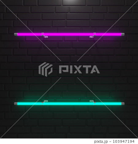 Brick wall background, neon light. 3d illustration Brick wall background, neon light. 3d illustration 103947194