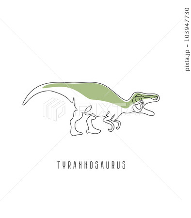 Dinosaur poster. Art line. Vector illustration. Abstract illustration on a white background. Dinosaur poster. Art line. Vector illustration. Abstract illustration on a white background. 103947730