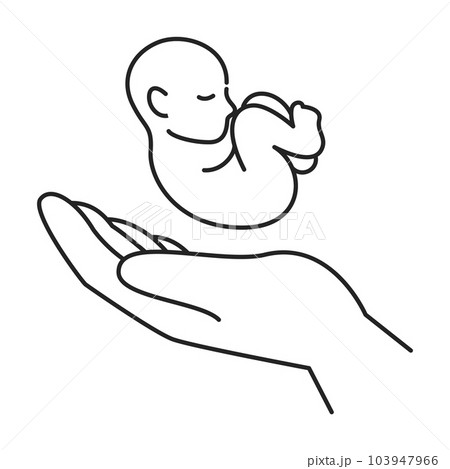 Baby and hand line icon vector isolated 103947966
