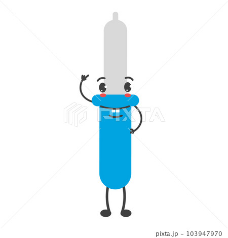 Pipette character vector isolated. Happy medical mascot Pipette character vector isolated. Happy medical mascot 103947970