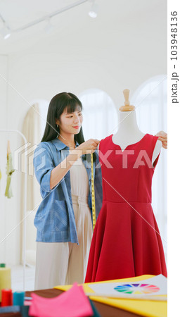 asia female designer at workshop 103948136