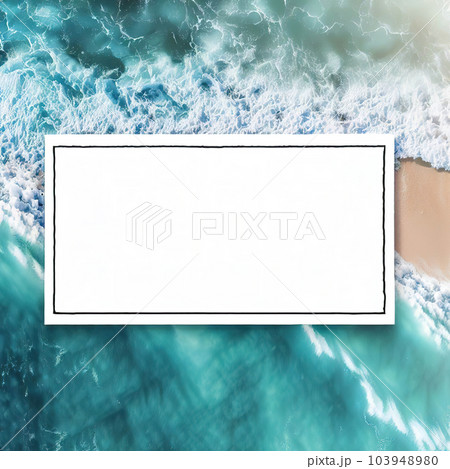 blank label - summer - on top view sea background blank label - summer - on top view sea background 103948980