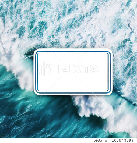 blank label - summer - on top view sea background  103948995