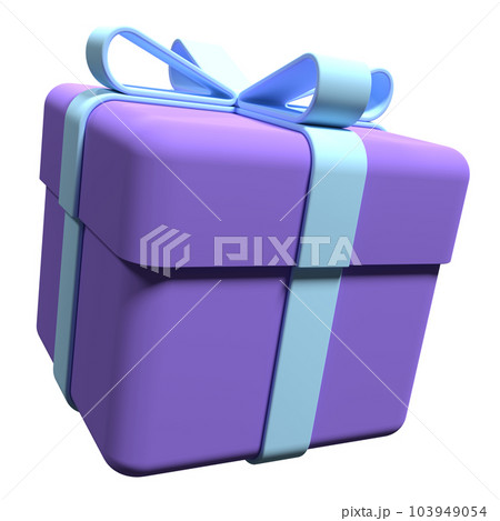 Gift box with ribbon isolated on transparent background. Birthday gift with love. Concept of abstract holiday. 3d rendering illustration Gift box with ribbon isolated on transparent background. Birthday gift with love. Concept of abstract holiday. 3d rendering illustration 103949054