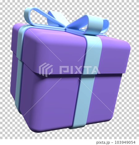 Gift box with ribbon isolated on transparent background. Birthday gift with love. Concept of abstract holiday. 3d rendering illustration Gift box with ribbon isolated on transparent background. Birthday gift with love. Concept of abstract holiday. 3d rendering illustration 103949054