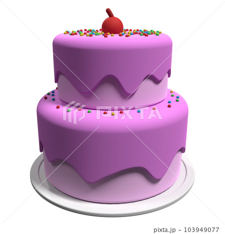 3D cake with transparent background. Realistic...のイラスト素材