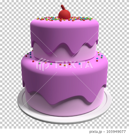 3D cake with transparent background. Realistic birthday cake. Holiday food. Cartoon creative design icon. 3D Rendering 3D cake with transparent background. Realistic birthday cake. Holiday food. Cartoon creative design icon. 3D Rendering 103949077