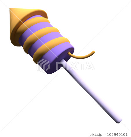 3D rendering illustration of a firework rocket. Colorful rocket firework. Single firework. Cartoon creative design icon isolated. 3D rendering illustration 3D rendering illustration of a firework rocket. Colorful rocket firework. Single firework. Cartoon creative design icon isolated. 3D rendering illustration 103949101