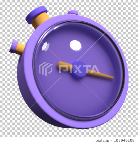 Stopwatch with button. 3d stopwatch timer icon illustration. 3d render timer icon. Stopwatch 3d render icon. 3d render illustration 103949109