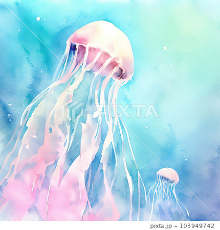 jellyfish watercolor style  103949742