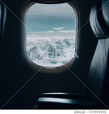 Looking out of the window of the plane, sitting in the cabin,night sky Looking out of the window of the plane, sitting in the cabin,night sky 103950038