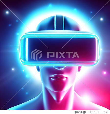 concept of virtual reality technology with liquid shapes concept of virtual reality technology with liquid shapes 103950075